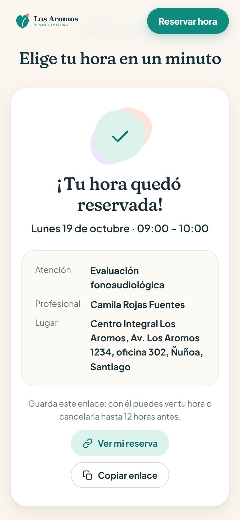 Hora reservada